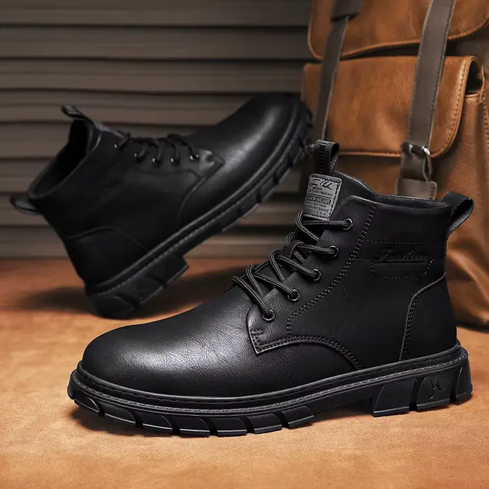 Bottines élégantes en cuir faites à la main pour homme - Idéal pour printemps automne - Tailles variées - Style concis - Occasions spéciales et quotidiennes