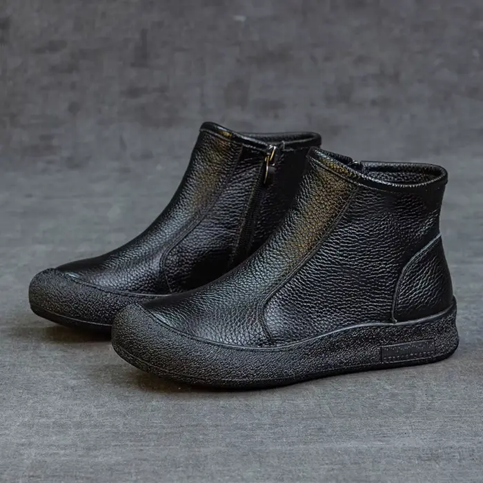 Bottes montantes en cuir de vache pour femmes