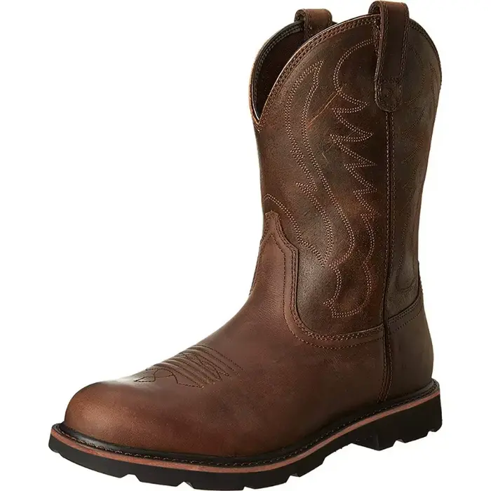 Bottes de cowboy pour hommes, bottines en cuir faites à la main, style vintage, broderie motif arbre