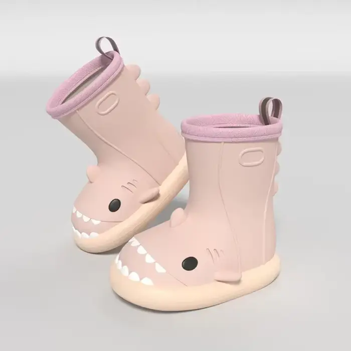 Bottes de Pluie en Forme de Requin pour Femme, Imperméables, Caoutchouc Épais, Dessin Animé Mignon, 