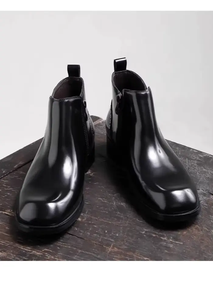 Bottes montantes pour hommes, coque en cuir faite à la main, chaussures de travail Oxford de Style b