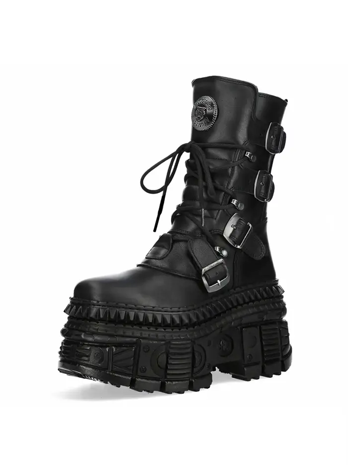 2025 nouveau Style Punk femmes bottes à lacets talon hauteur plate-forme chaussures femme gothique cheville Rock