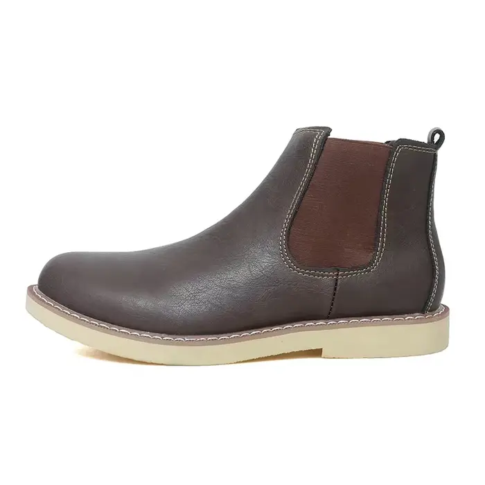 Bottes Chelsea pour hommes, bottes à enfiler, bottes de travail en cuir décontractées, légères, seme