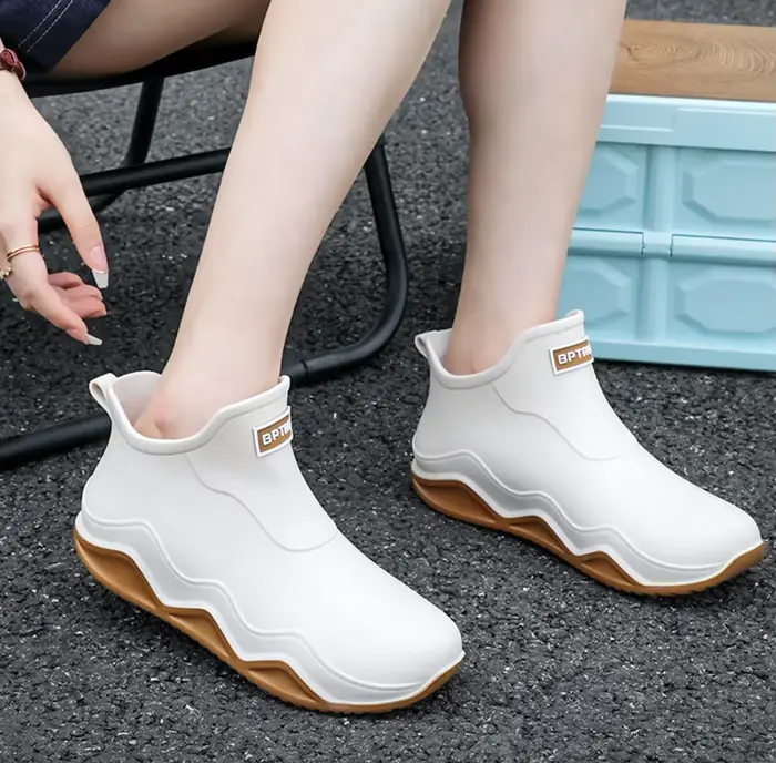 Japon femmes bottes de pluie courtes unisexe travail chaussures