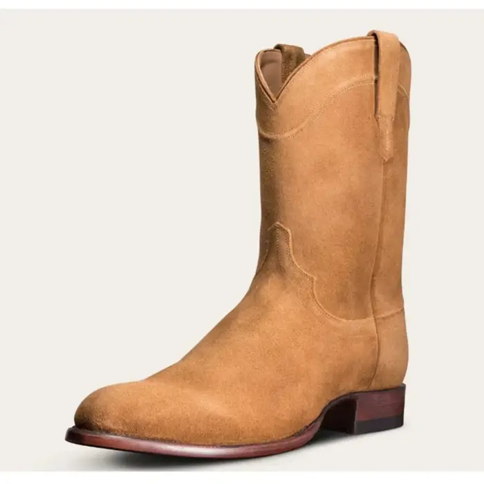 Bottes Chelsea en daim à talon bas pour femme