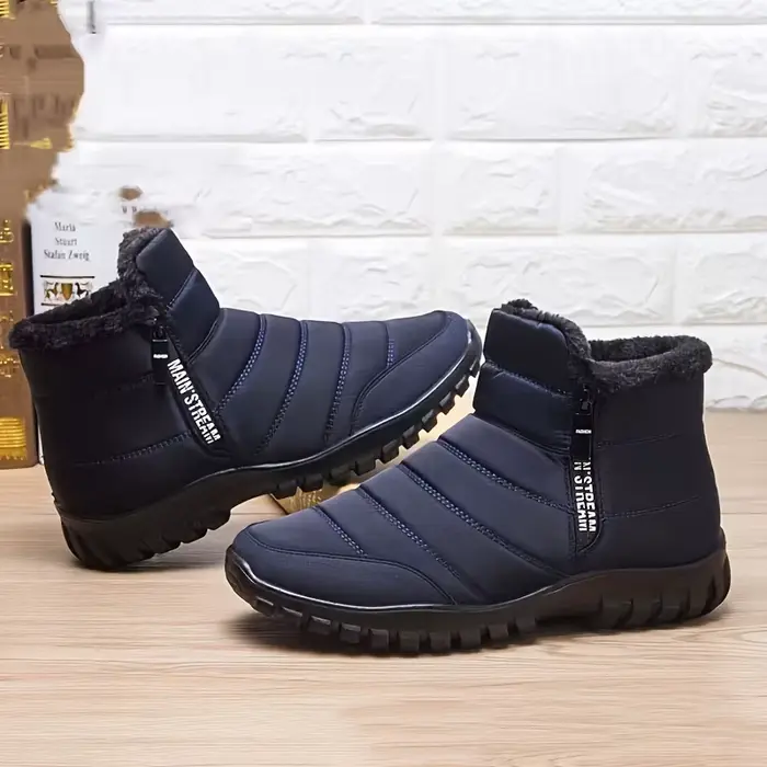 Chaussures d'hiver baskets pour hommes bottines de neige chaudes en coton avec fermeture éclair bottes de neige imperméables pour homme occasions hivernales