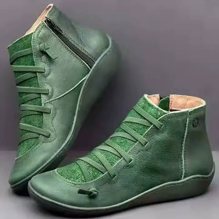 Bottes de neige en cuir véritable pour femme