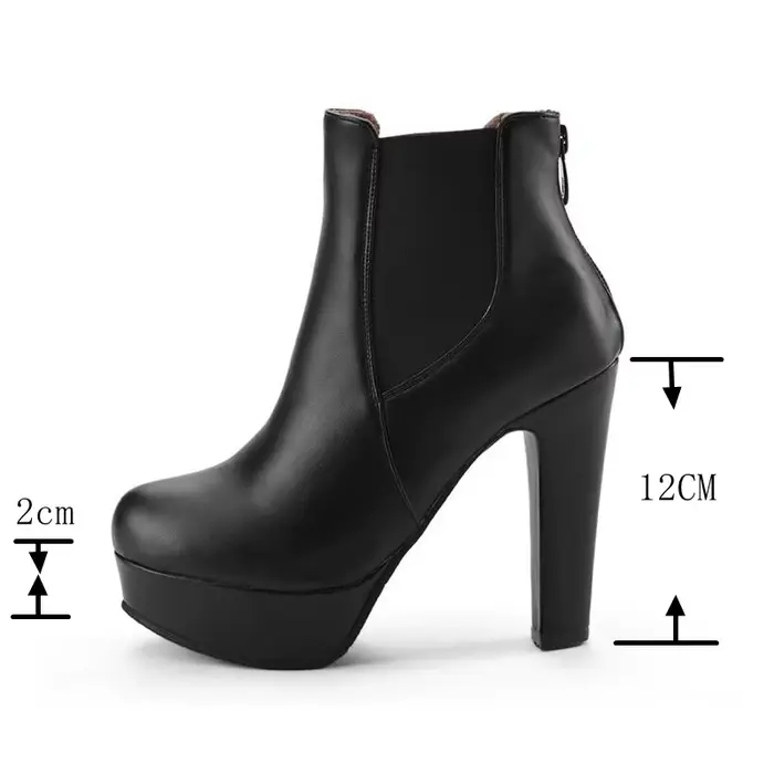 REAVE CAT mode femmes bottines plate-forme Sexy 12 cm talons hauts noir blanc talons chaussures dame