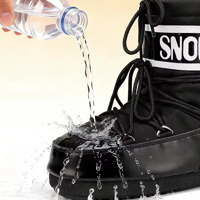 Bottes d'hiver pour femmes chaleureuses et imperméables en peluche doublée pour neige et glace avec semelle épaisse et antidérapante style Moon Shoes bottines élégantes occassions hivernales