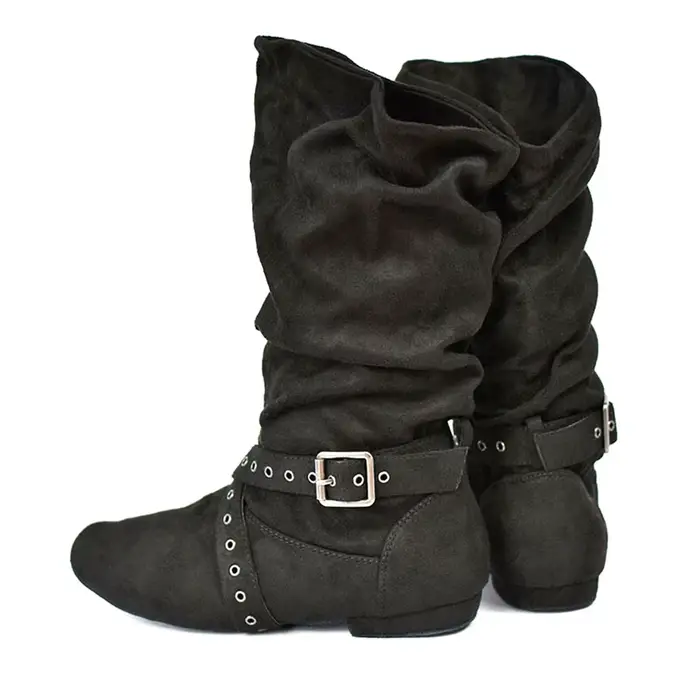 Bottes de brevLatine à Semelle en Daim pour Femme, Chaussures de Salsa, Longue Ligne d'Échauffement,