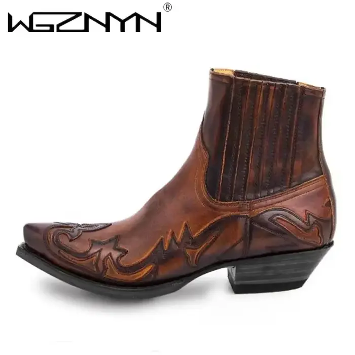 Nouvelles bottes pour hommes bottines compensées faites à la main