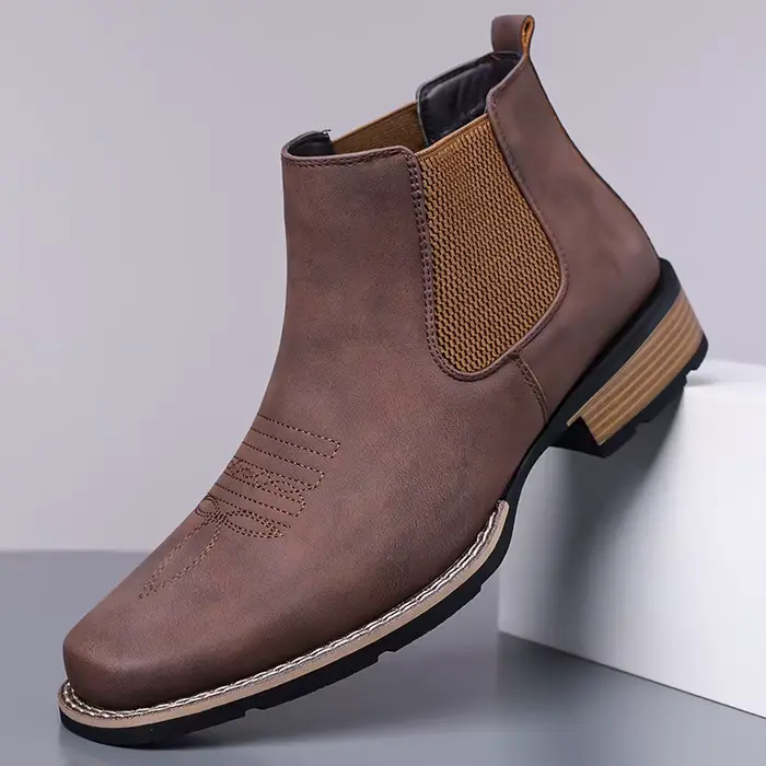 Bottines Chelsea noires mat pour hommes