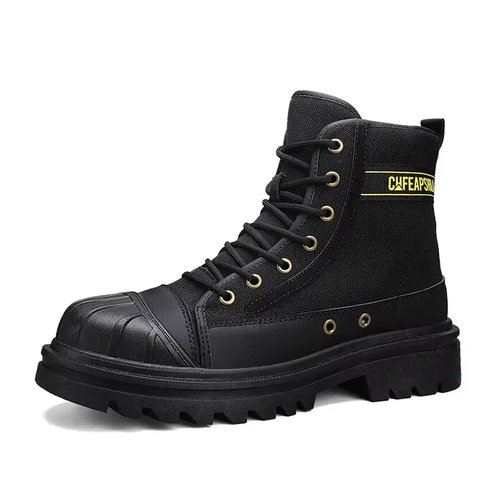 Bottes pour hommes quatre saisons bottes montantes décontractées bottes en toile à semelles souples 
