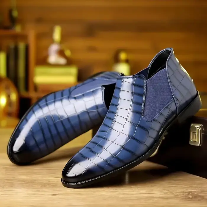 Bottines Chelsea de luxe à bout pointu pour hommes