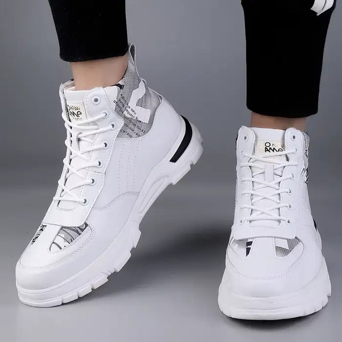 Homme bottes ascenseur chaussures talons cachés en cuir de vache mode bottines