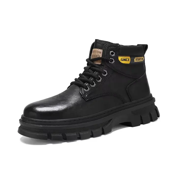 Bottes décontractées britanniques pour hommes, quatre saisons, à tige haute, semelle souple, antidér