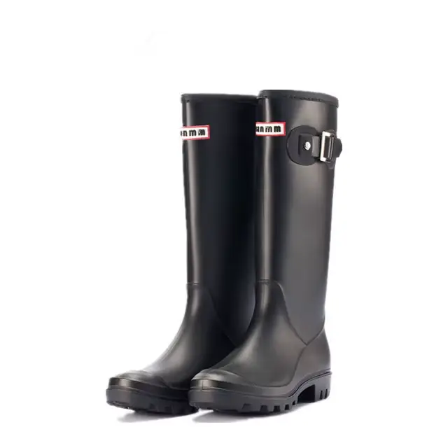 Bottes de pluie antidérapantes pour femmes, chaussures hautes, imperméables, Tube Long en caoutchouc