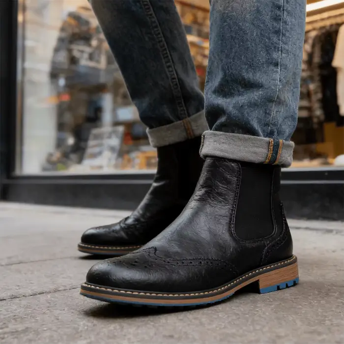 Bottes Chelsea en cuir confortables pour homme style britannique occassions printemps automne