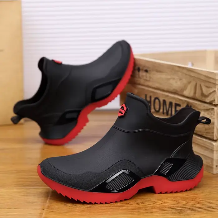 Chaussures de pluie pour hommes, bottes de pluie courtes imperméables, antidérapantes et résistantes