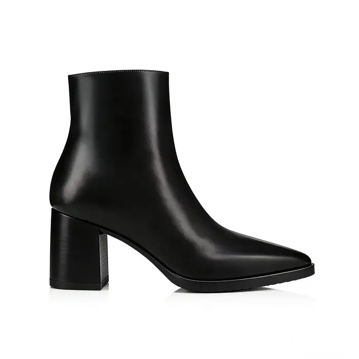Bottes Chelsea noires à bout pointu pour hommes