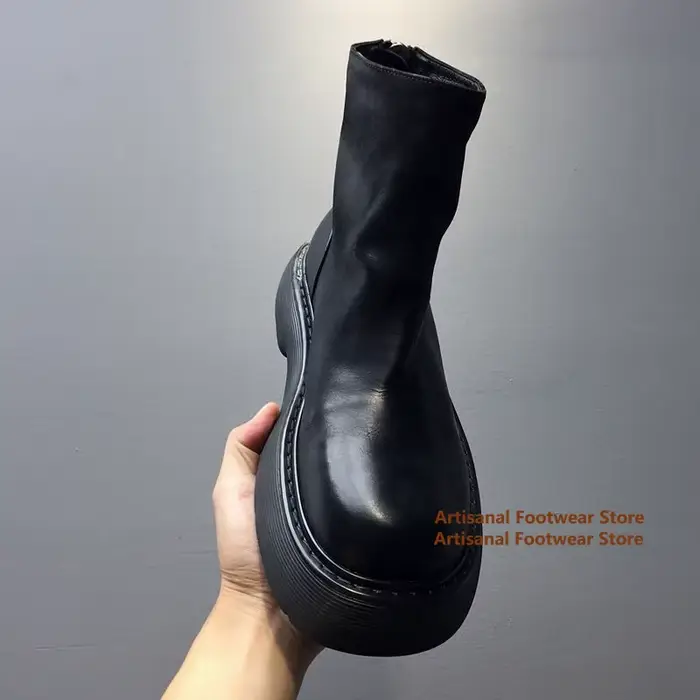 Bottes Chelsea pour homme en microfibre noire, hauteur cheville, style britannique, semelles en caoutchouc, confort et élégance pour printemps et automne