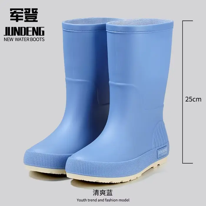 Bottes de pluie courtes roses pour femmes, style militaire, finition mate, haute couture, pour le qu
