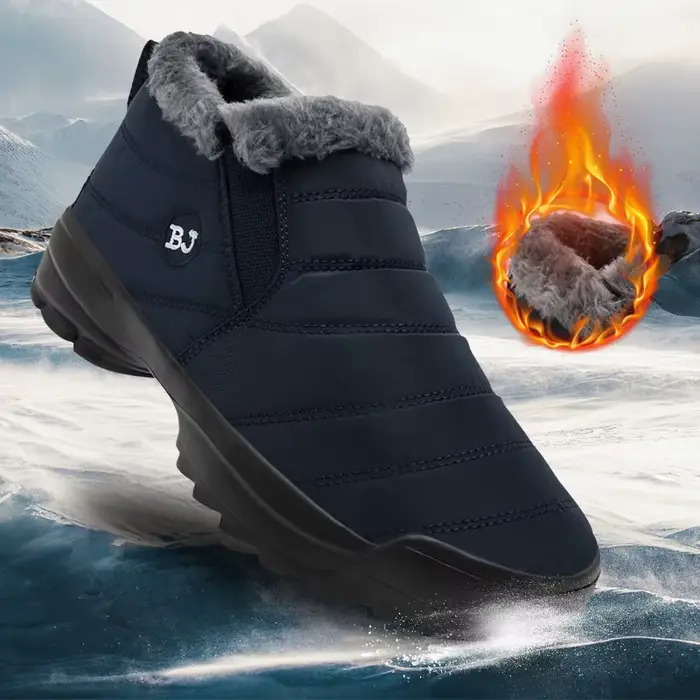 Bottes de neige pour hommes, chaussures chaudes d'hiver, bottes de randonnée coupe-vent à doublure f