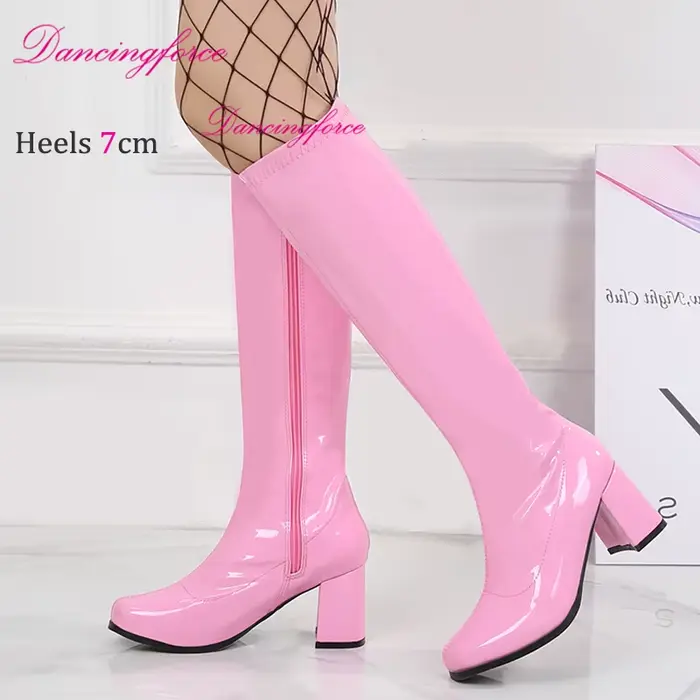Bottes hautes vernies rouge