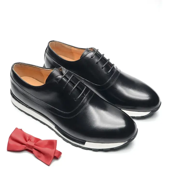 Chaussures Oxford classiques de luxe pour hommes, baskets décontractées en cuir véritable à lacets, 