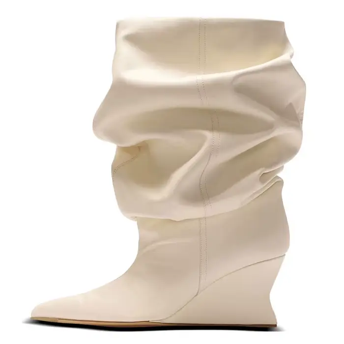 2026 femmes talon compensé 7.5 cm talons hauts mi-mollet Cool bottes