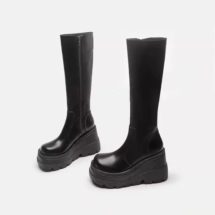 Bottes d'automne à semelles épaisses pour femmes, nouveau style, légères, polyvalentes, pas au-dessu