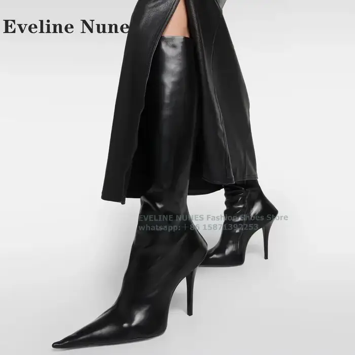 Bottes de chevalier élégantes bout pointu talons fins fermées par fermeture éclair pour femmes printemps automne occassions spéciales