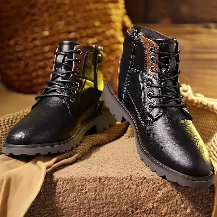 Bottines Vintage en cuir pour hommes, chaussures de haute qualité, avec fermeture éclair latérale, g
