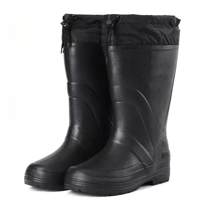 Bottes de pluie antidérapantes EVA pour hommes et femmes, chaussures chaudes et imperméables, platef