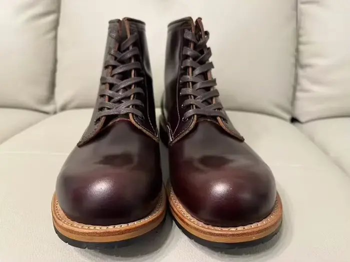 Haute qualité hommes bottes Goodyear-welted pleine fleur en cuir de vache bout rond bottines compens