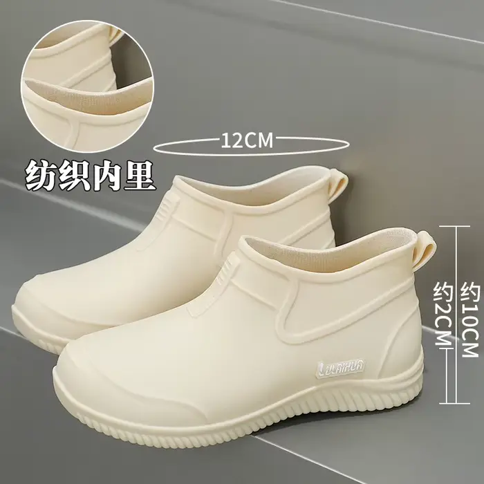 Bottes de pluie courtes pour femmes, chaussures imperméables antidérapantes pour le travail en cuisi