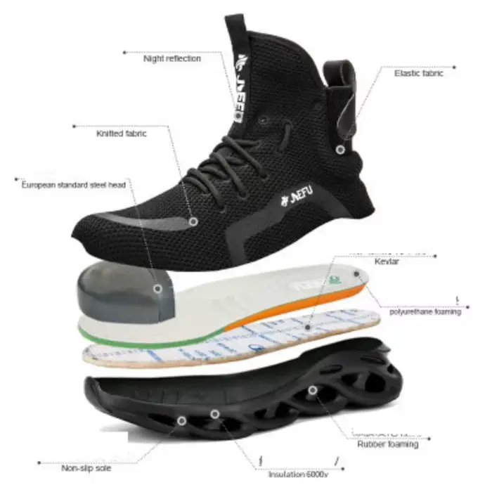 Bottes de sécurité d'hiver pour homme, style britannique, embout en acier, protection anti-perçage, semelle en caoutchouc, confort extensible, ajustement parfait, protection des pieds pour l'industrie et les occasions spéciales