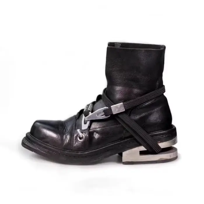 Vintage hommes bottes de luxe en cuir de vache véritable printemps chaussures de travail nouveau Style