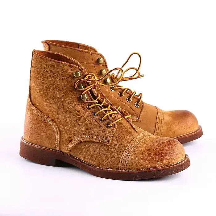 Marque hommes bottes moto ailes faites à la main en cuir véritable affaires