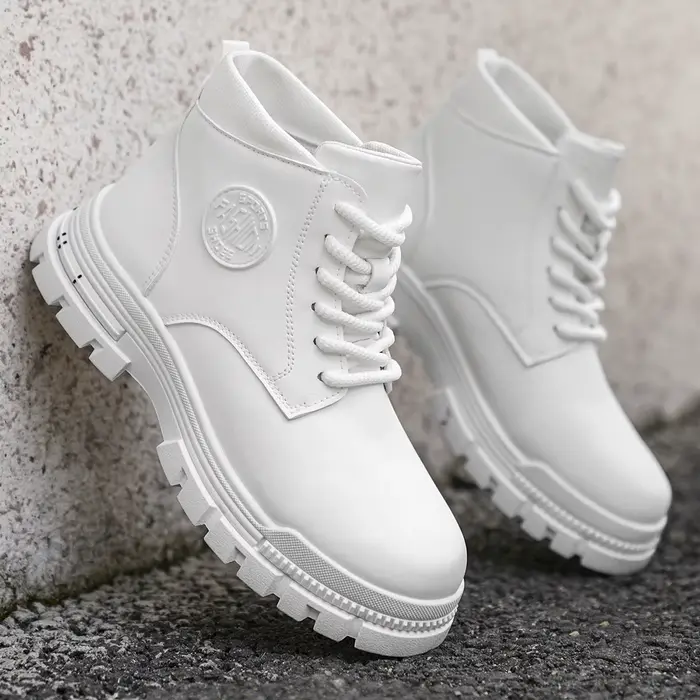 Bottes de moto blanches toutes saisons pour hommes