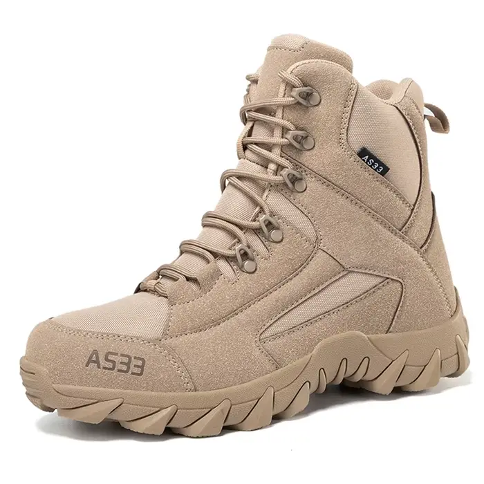 Bottes de combat tactiques pour hommes, chaussures de travail antidérapantes à lacets pour l'extérie