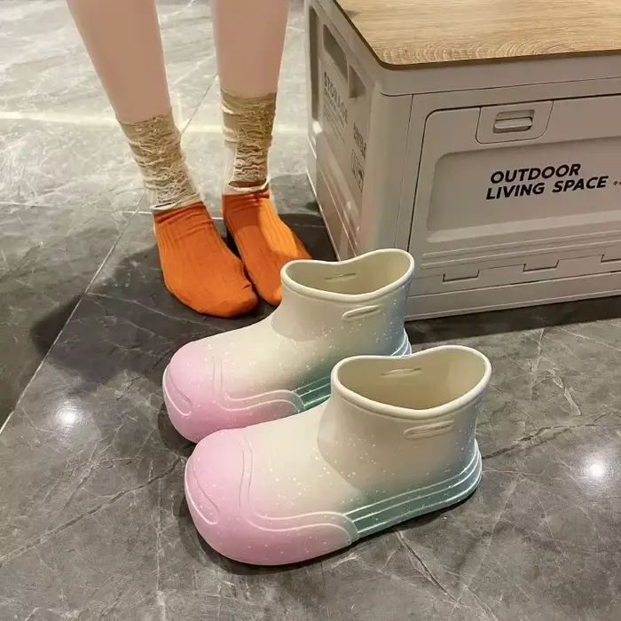 EVA femmes bottes de pluie nouvelles chaussures en caoutchouc imperméables mignon bottes de pluie à 