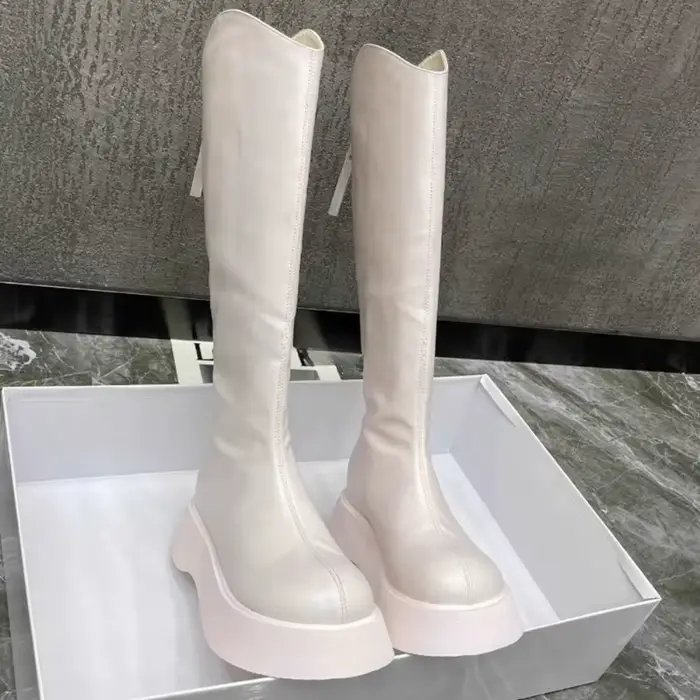 Bottes de chevalier en cuir véritable pour femmes