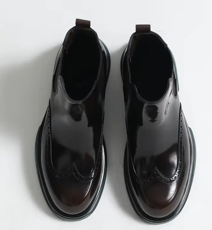 Bottes Chelsea en cuir véritable pour hommes