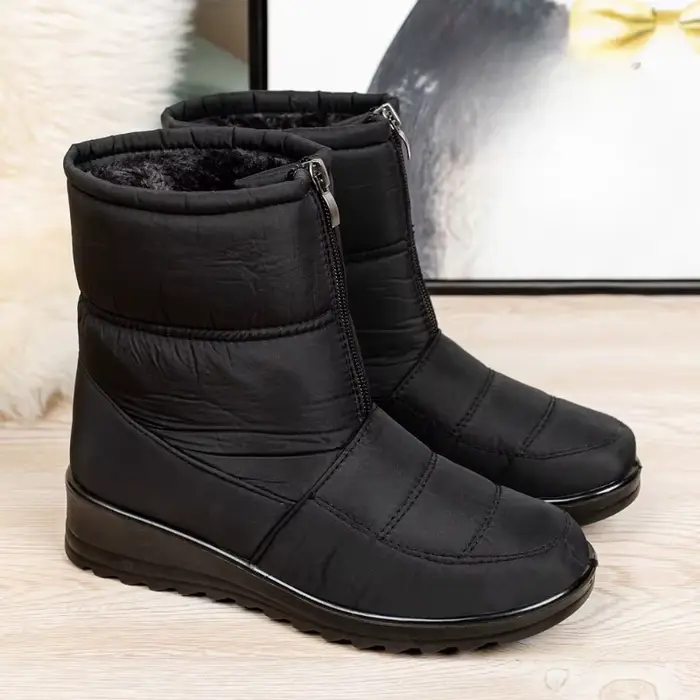 Bottes de neige chaudes imperméables pour femmes, bottes de rinçage en peluche, chaussures en coton 