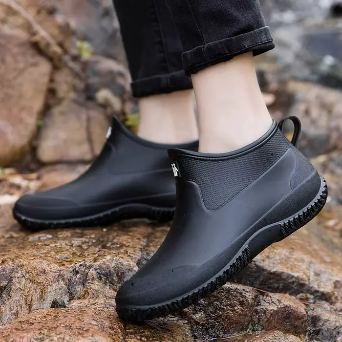 Bottes de pluie courtes en caoutchouc pour femmes et hommes