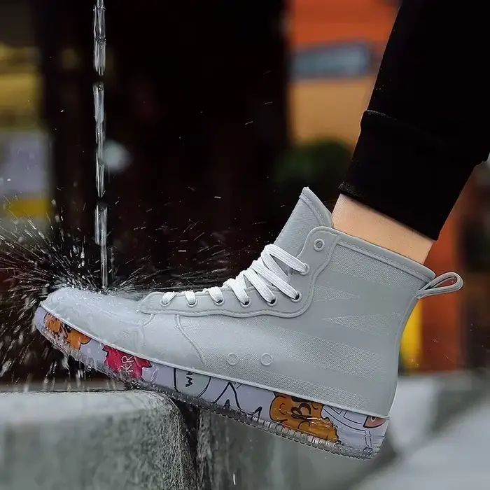 Bottes de pluie coordonnantes pour hommes, chaussures de chef de travail, imperméables et durables, 