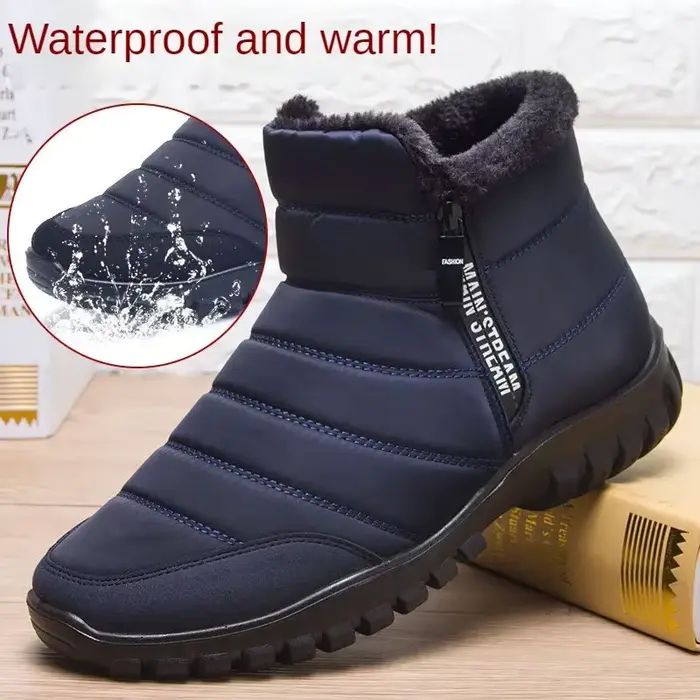 Bottes de neige imperméables coordonnantes pour hommes, chaussures décontractées, peluche, grande ta