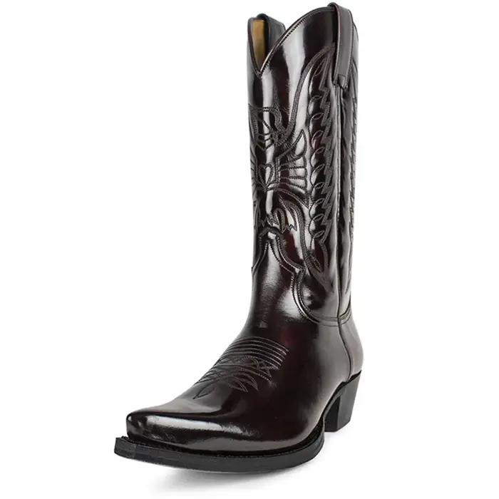 Bottes de cowboy occidentales en cuir pour hommes