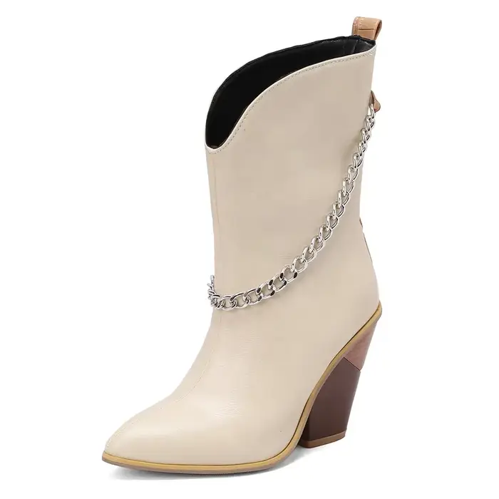Bottines de Cowboy pour femmes, bottes à talons hauts compensés, gros imprimé serpent, chaîne zippée